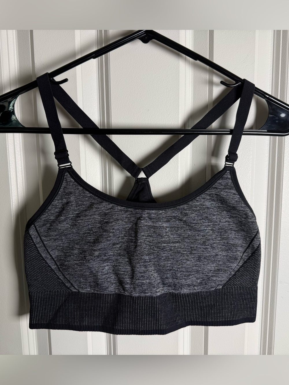 all in motion Black and Gray Seamless Sports Bra with Racerback
